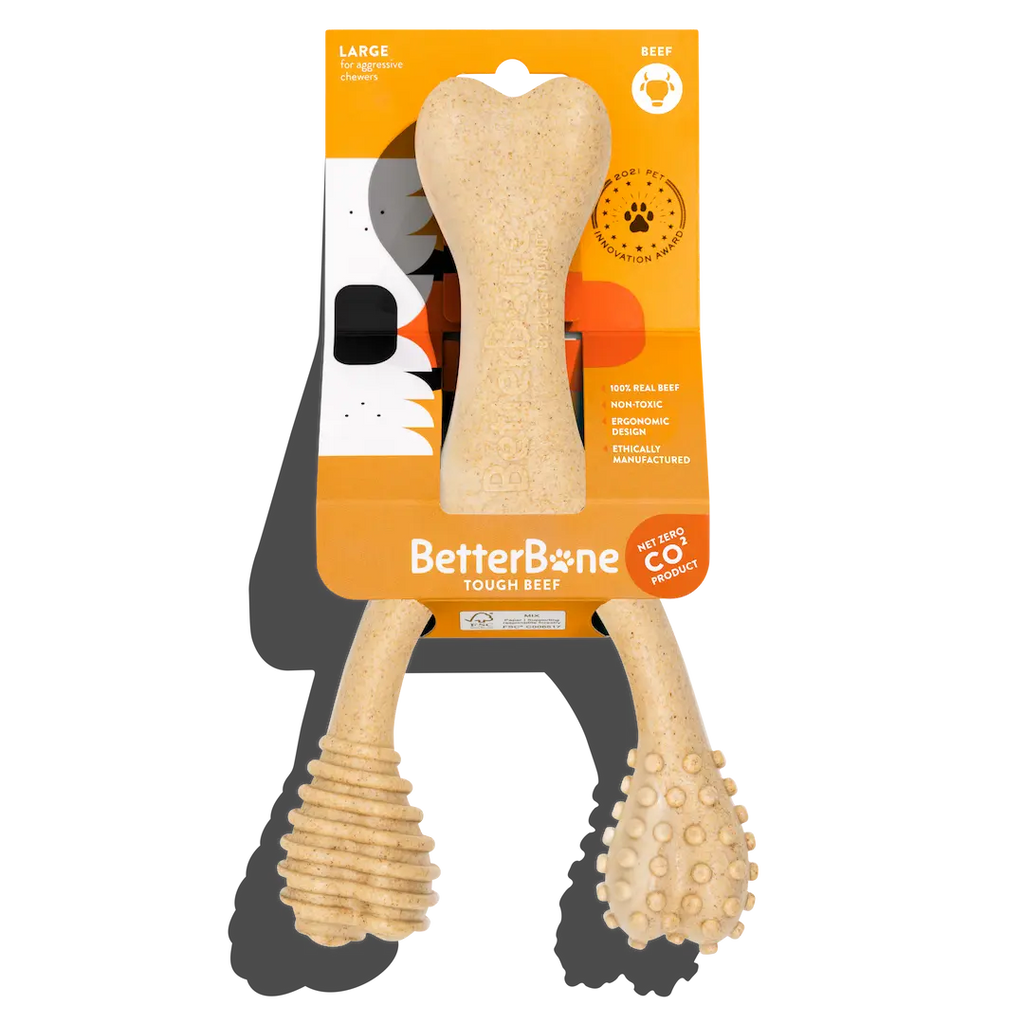 BetterBone Tough All-Natural Sustainable Chew Toy Large Beef Flavor