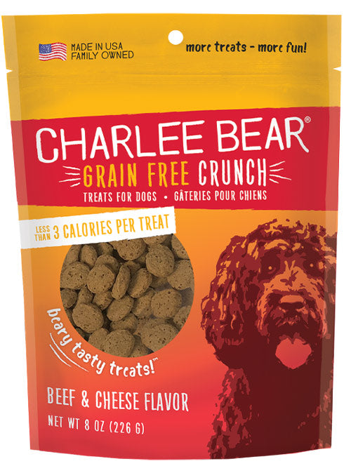 Charlee Bear Grain Free Bear Crunch Beef Liver & Cheese Treats 8oz