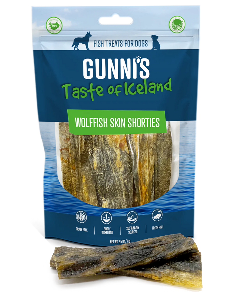 Gunni's Short Wolf Fish Skin Treats 2.5oz