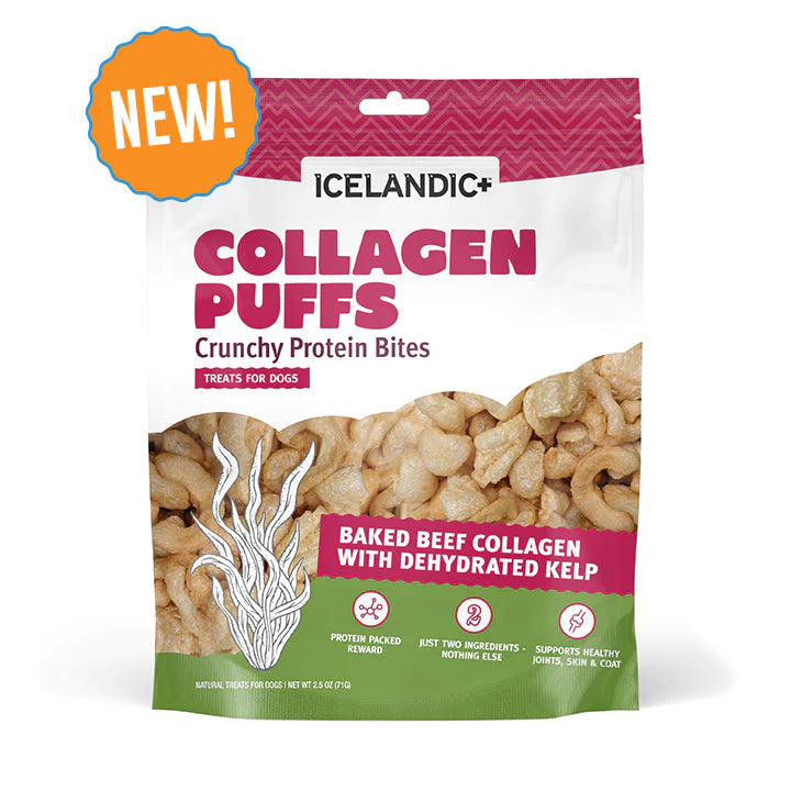 Icelandic Dog Collagen Puffs Bites w/ Kelp 2.5oz