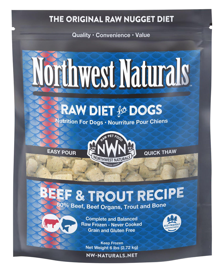 Northwest Naturals Frozen Trout & Beef Nuggets 6LB