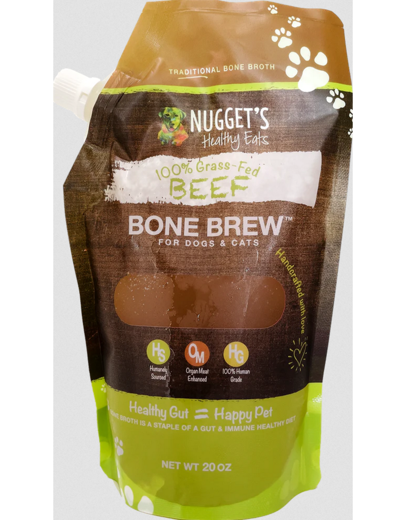 Nugget's Healthy Eats Dog Cat Frozen Beef Broth 20oz
