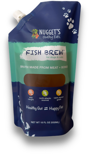 Nugget's Healthy Eats Dog Cat Frozen Fish Broth 18oz