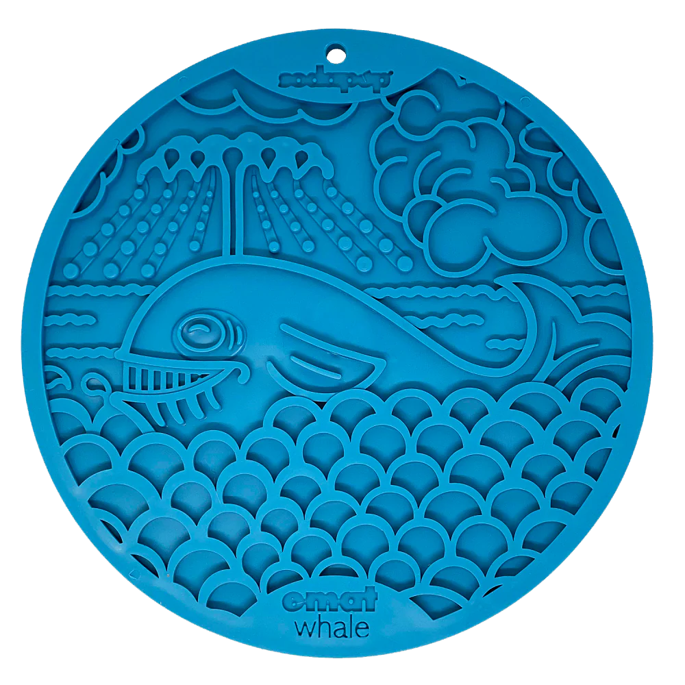SodaPup Emat Lick Mat with Suction Cups Whale Blue