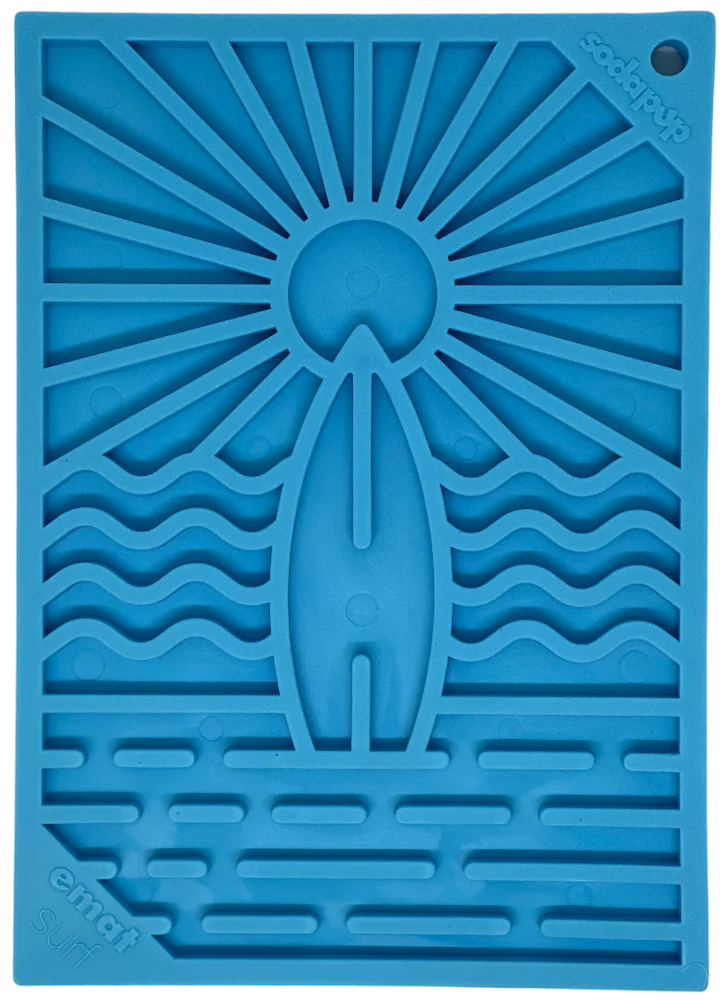 SodaPup Surf's Up Design eMat Enrichment Lick Mat Blue Small