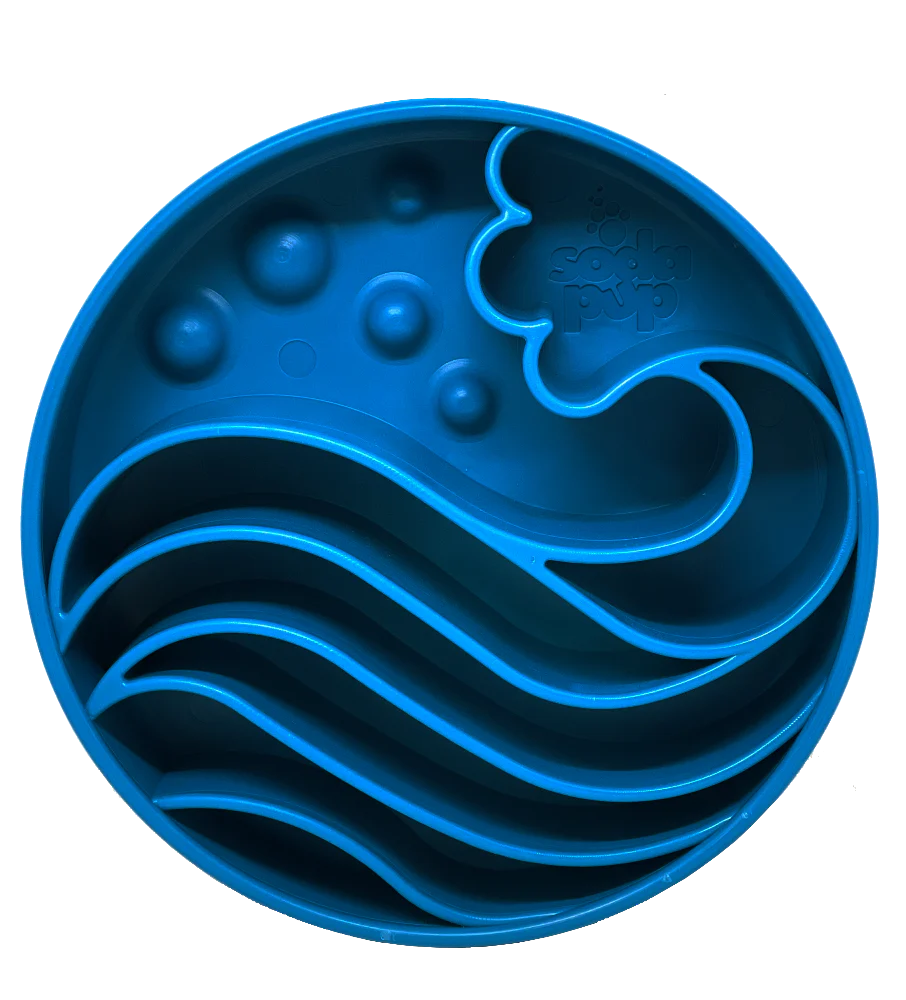 SodaPup Wave Slow Feeder Bowl Blue