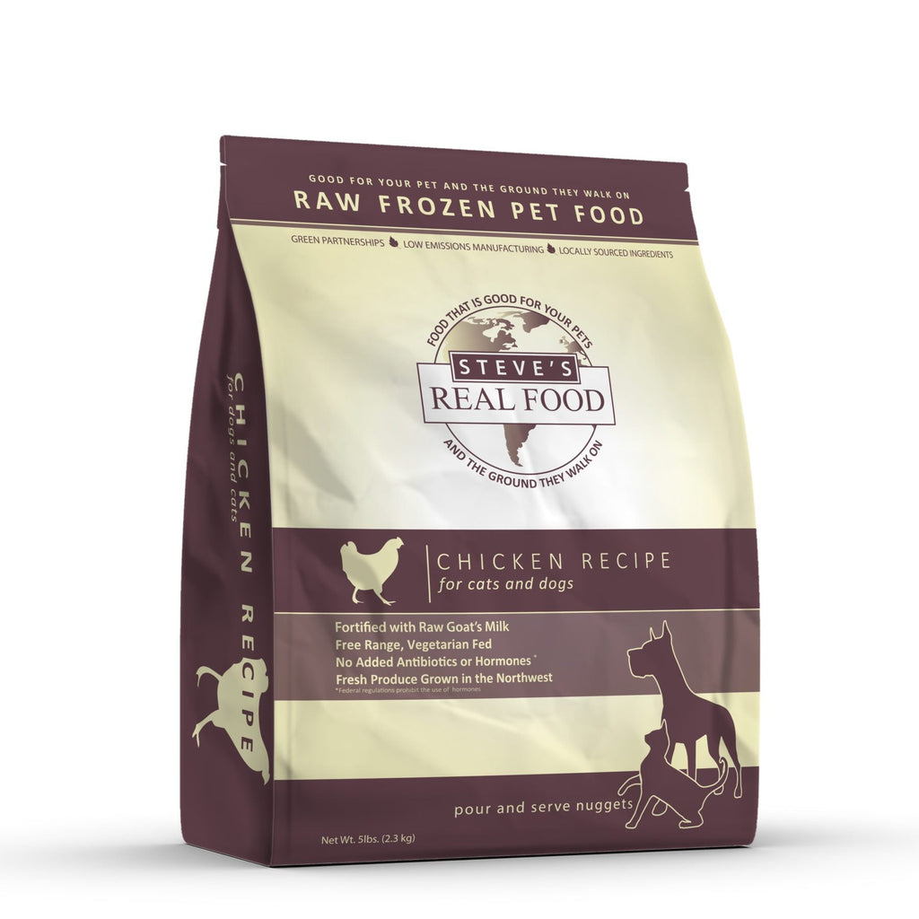 Steve's Real Food Dog Cat Frozen Chicken Nuggets 5LB
