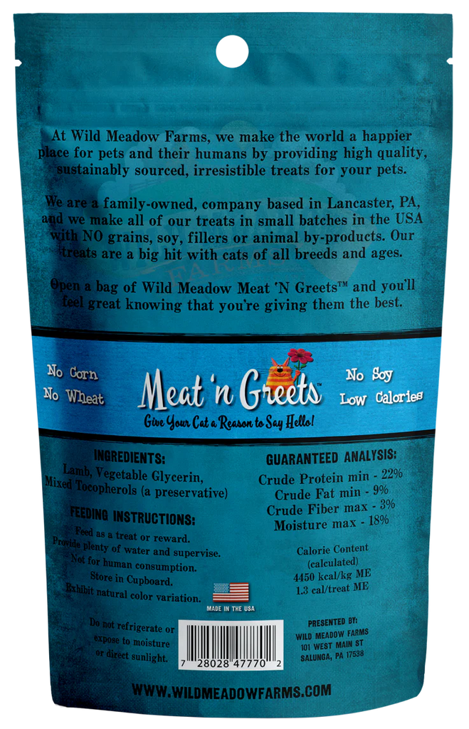 Wild Meadow Meat 'N Greets Lamb Cat Treat 3.5oz