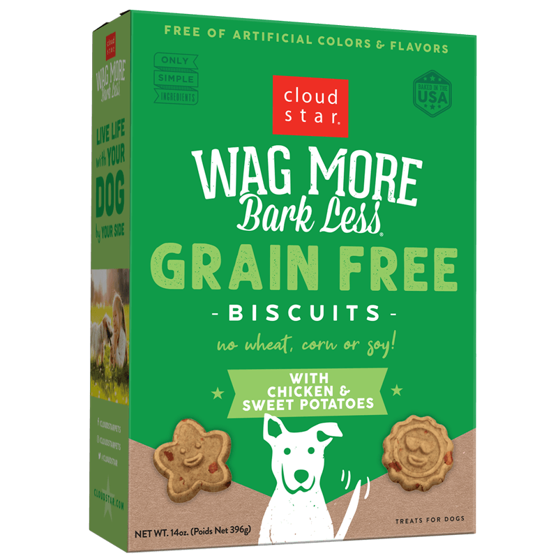 CLOUD STAR WAG MORE DOG GRAIN FREE BAKED TREATS CHICKEN 14oz