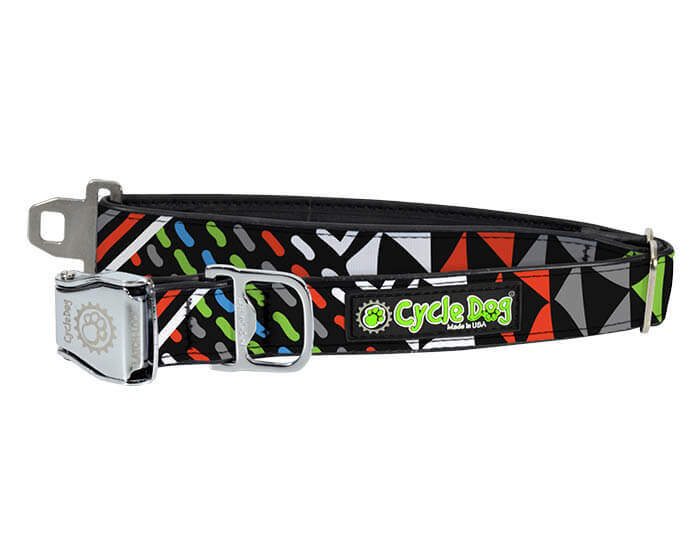 Cycle Dog Collar Blue Mulit Modern Art Medium 12-21