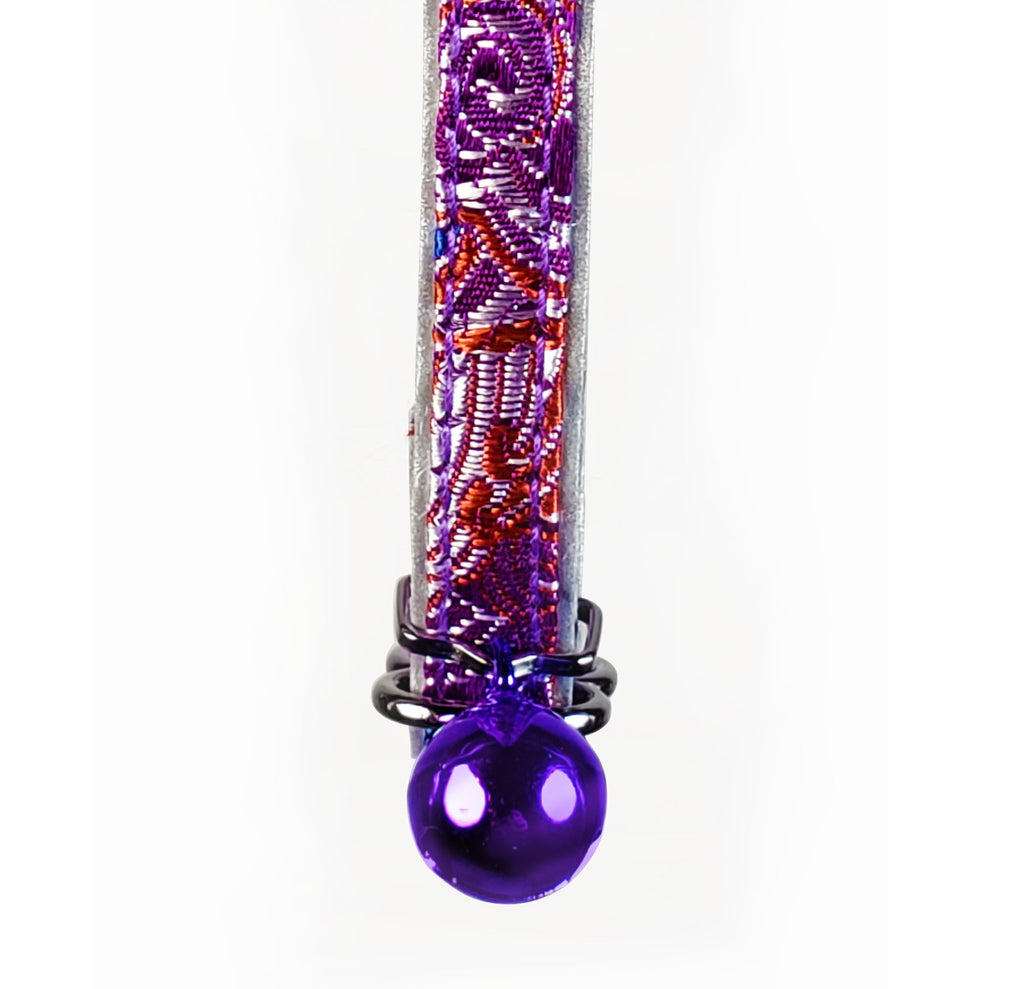 JEWELI EMBROIDERED REFLECTIVE CAT COLLAR Magenta