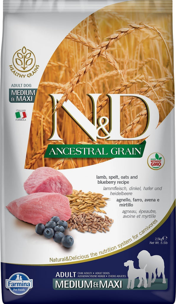 N&D ANCESTRAL GRAIN ADULT DOG LAMB AND BLUEBERRY 5.5lb