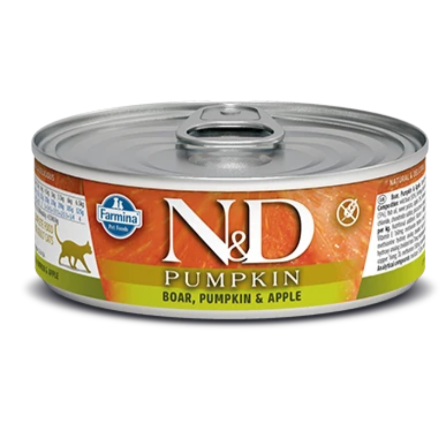 N&D PUMPKIN CAT CANNED FOOD BOAR, PUMPKIN, APPLE 2.8OZ
