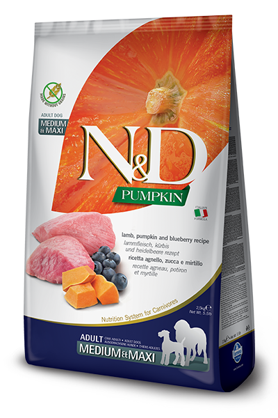 N&D PUMPKIN GRAIN FREE PUPPY DRY LAMB AND BLUEBERRY MEDIUM AND MAXI 5.5lb