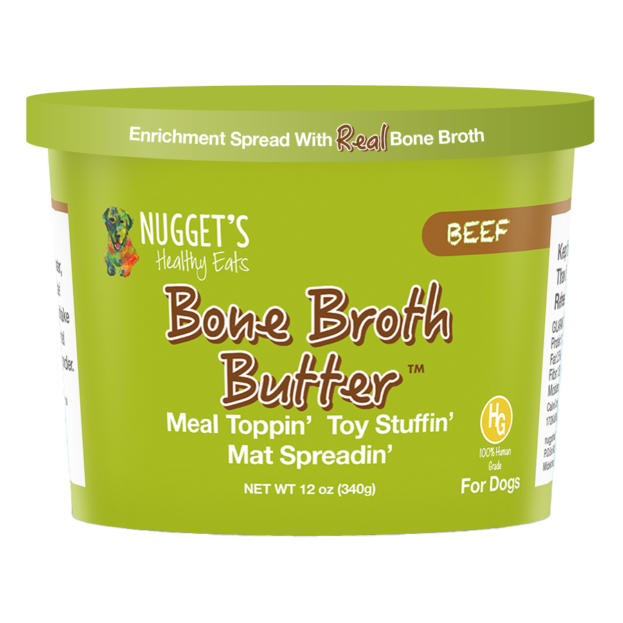 Nugget's Healthy Eats Dog Cat Bone Broth Butter Beef 12oz