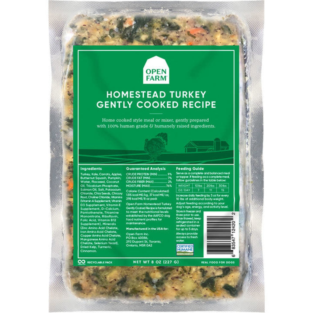 Open Farm Gently Cooked Homestead Turkey Dog Recipe 8oz