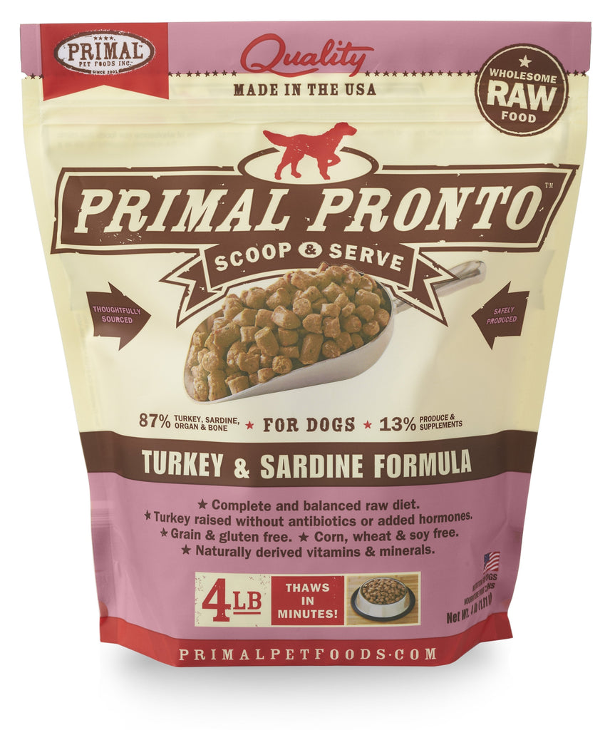 Primal Pronto Dog Turkey/Sardine 4lb