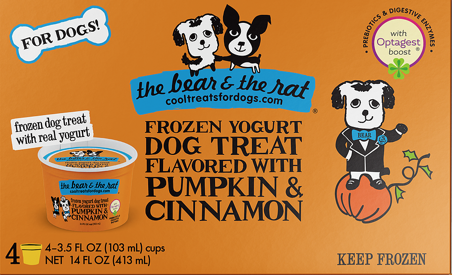 THE BEAR & THE RAT FROZEN YOGURT PUMPKIN/CINNAMON 4PK 3.5OZ