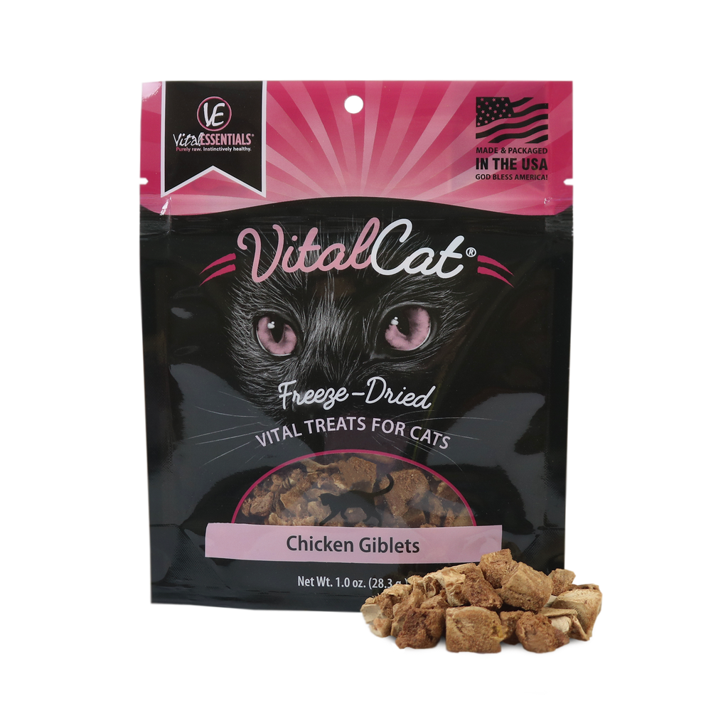 VITAL ESSENTIALS FREEZE DRIED CHICKEN GIBLET CAT TREAT 1OZ