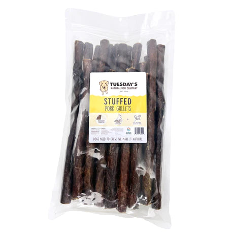 12" Stuffed Pork Gullets Single Chew-Four Muddy Paws