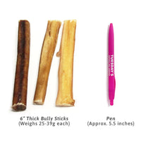 6" Thick Bully Stick Odor Free-Four Muddy Paws