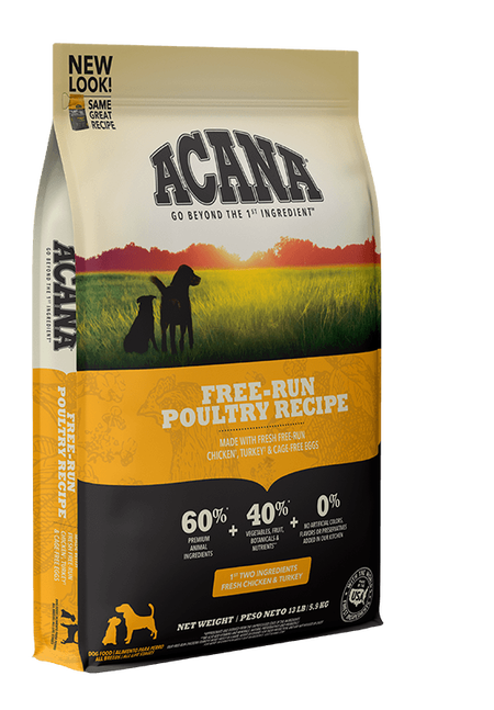Acana Heritage Free Run Poultry 25LB-Four Muddy Paws