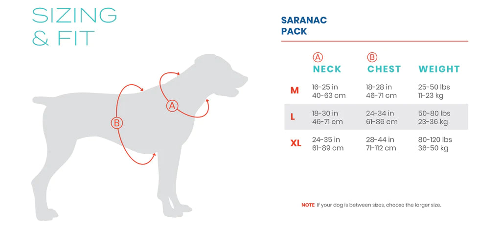Baydog Saranac Dog Pack Large Orange-Four Muddy Paws