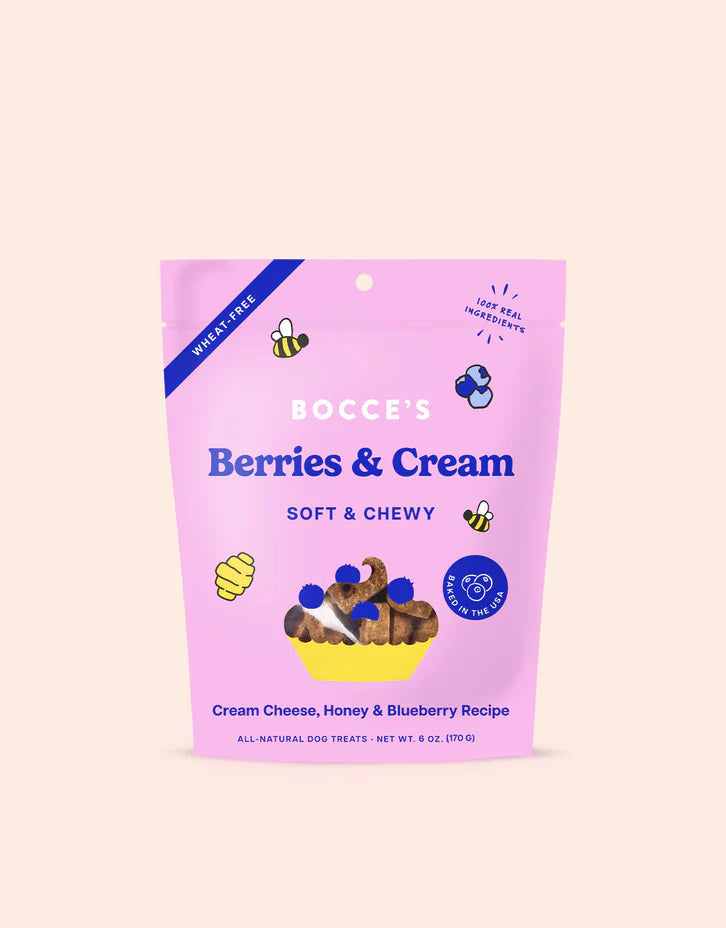 Bocce's Berries & Cream Soft Chews 6oz-Four Muddy Paws