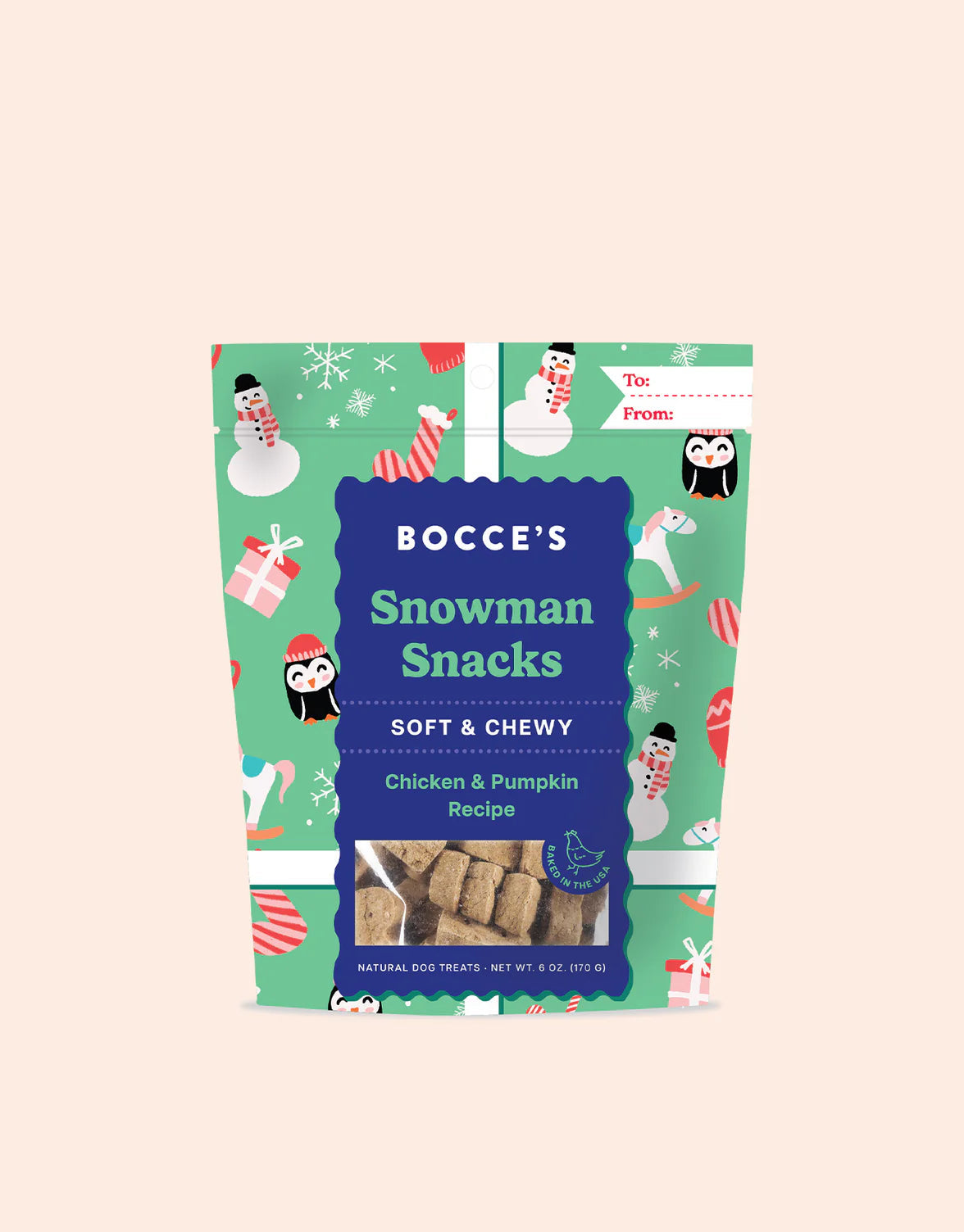 Bocce's Snowflake Snacks Crunchy Cat Treats 2oz-Four Muddy Paws