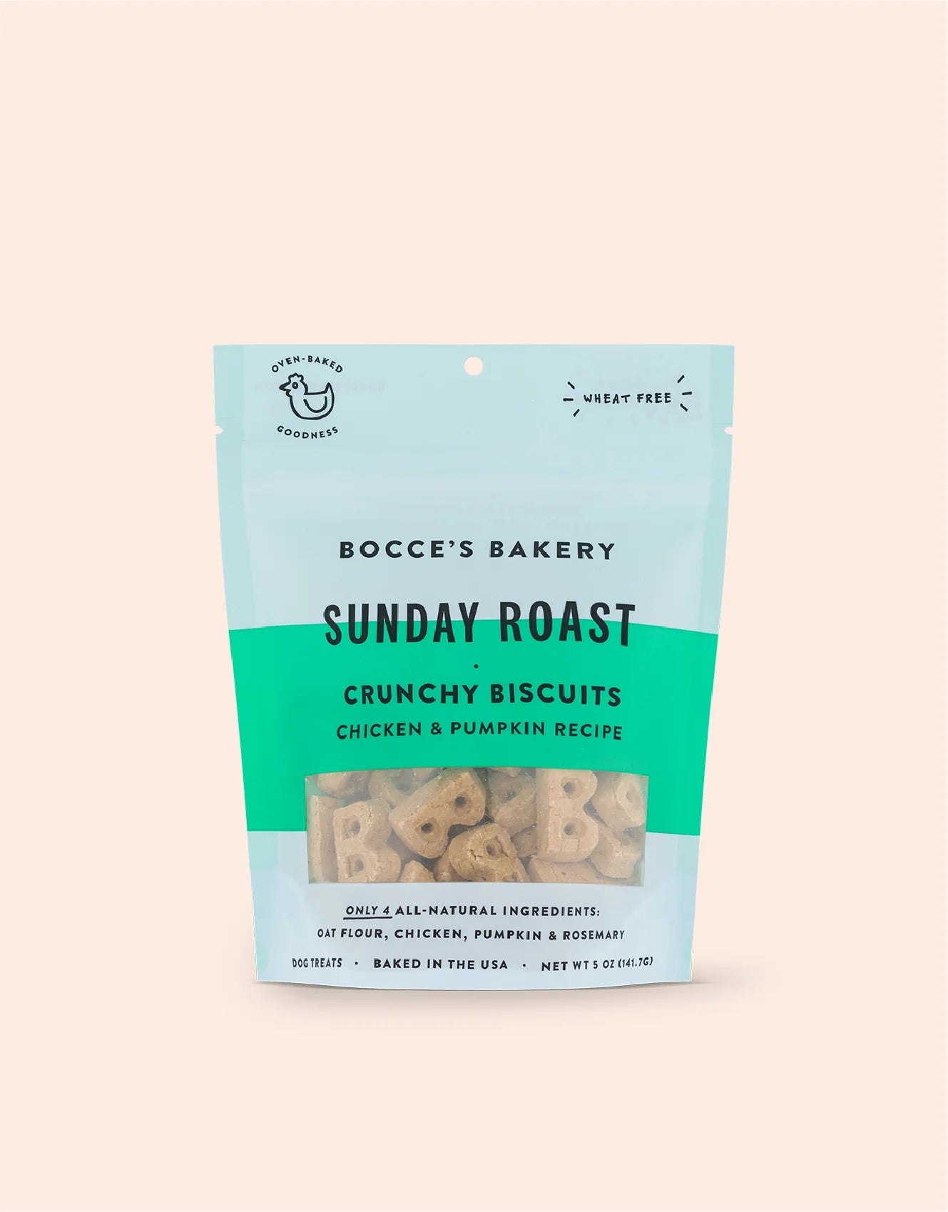 Bocce's Sunday Roast Dog Biscuits 5oz-Four Muddy Paws