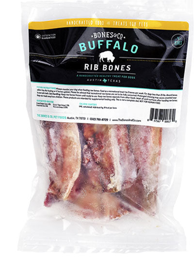 Bones and Co Dog Frozen Buffalo Rib Bones 5 in 4pk-Four Muddy Paws