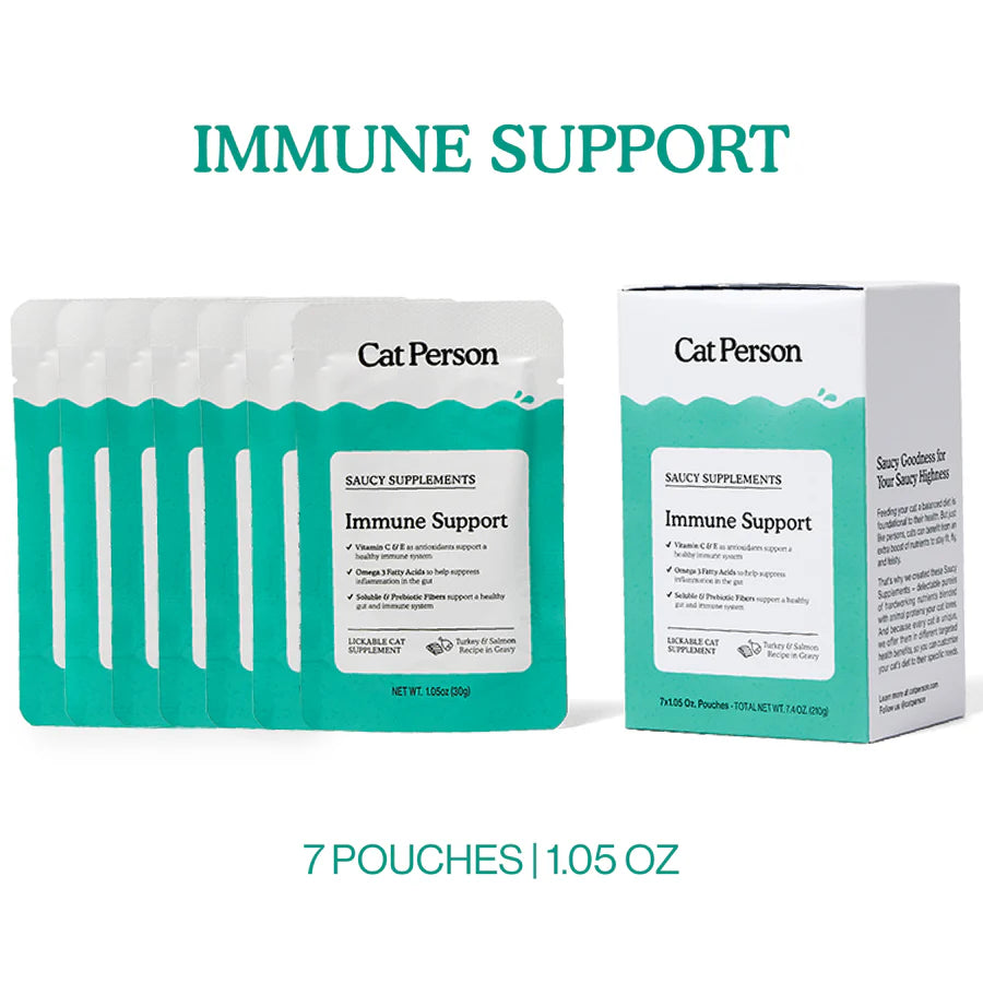 Cat Person Immune Support Supplement Turkey Pouch 1.05oz-Four Muddy Paws