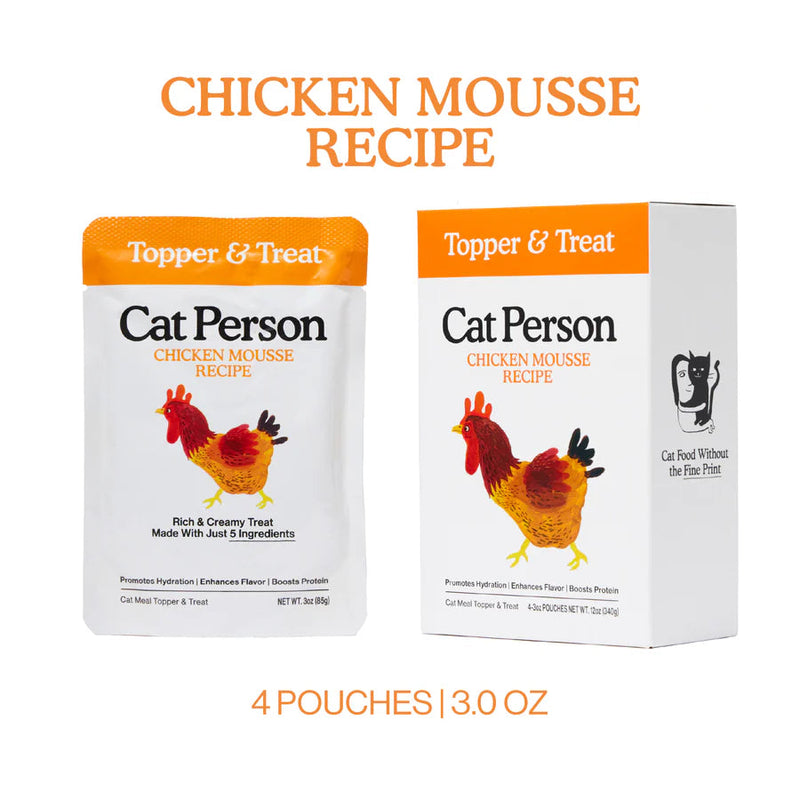 Cat Person Topper Chicken Mousse Cat Pouch 3oz-Four Muddy Paws