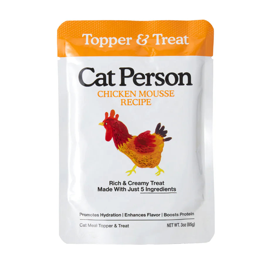 Cat Person Topper Chicken Mousse Cat Pouch 3oz-Four Muddy Paws