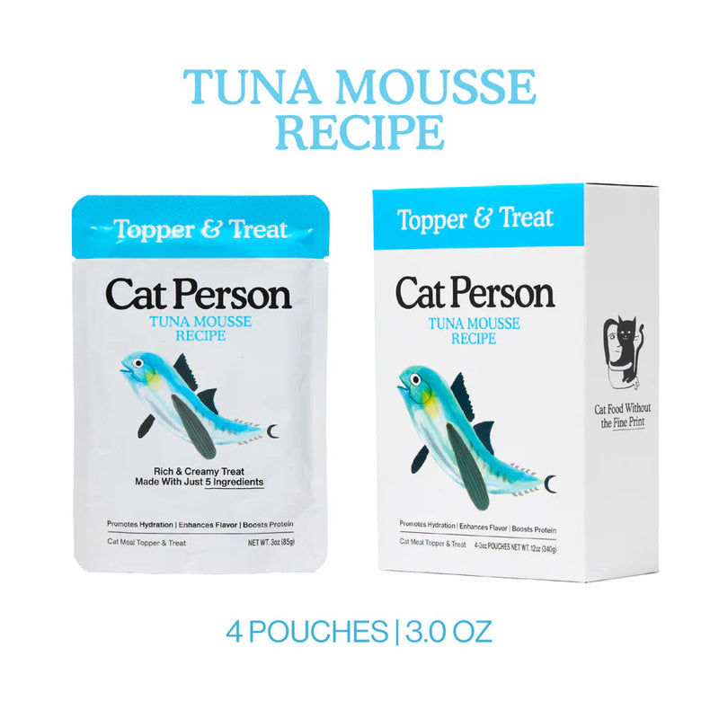 Cat Person Topper Tuna Mousse Cat Pouch 3oz-Four Muddy Paws