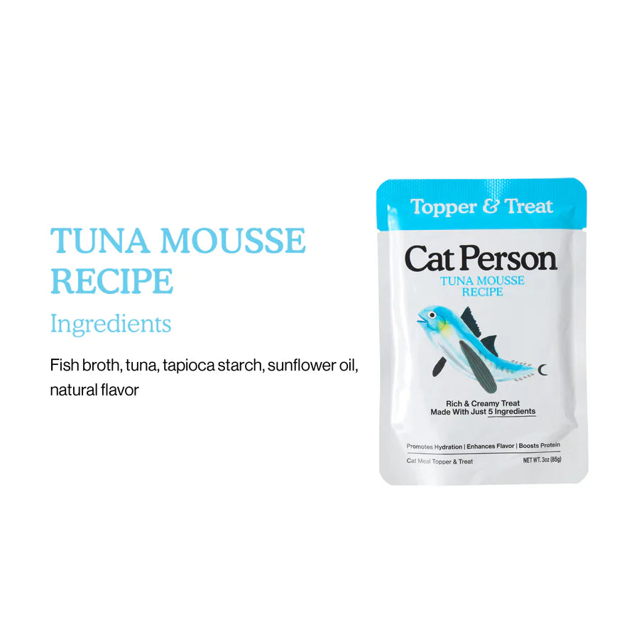 Cat Person Topper Tuna Mousse Cat Pouch 3oz-Four Muddy Paws