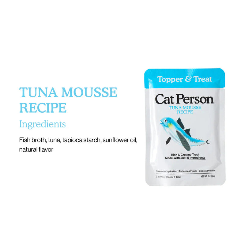 Cat Person Topper Tuna Mousse Cat Pouch 3oz-Four Muddy Paws