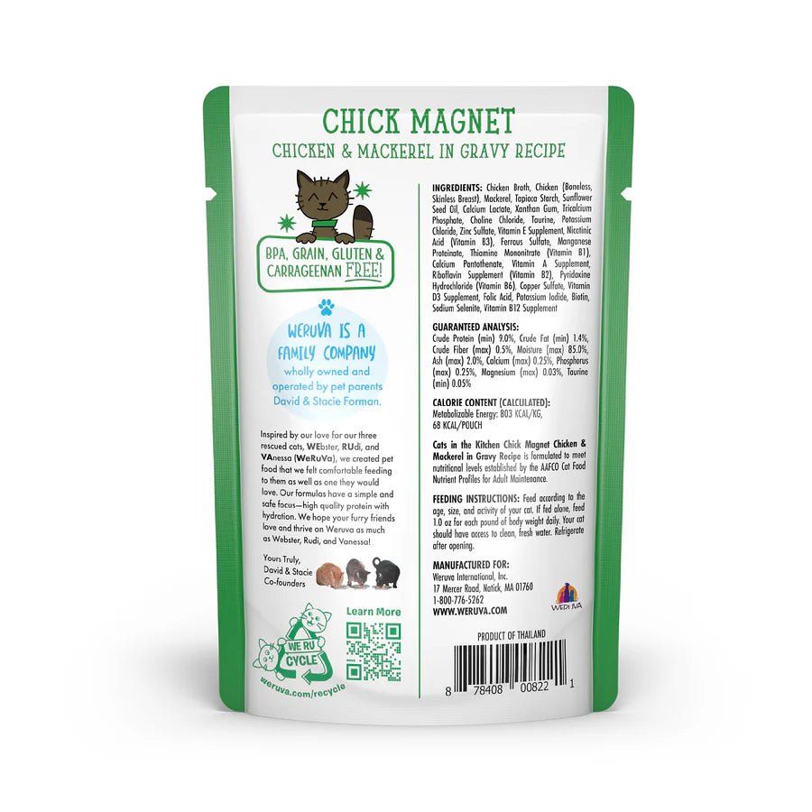 Cats in the Kitchen Pouches Chick Magnet 3oz Pouch-Four Muddy Paws