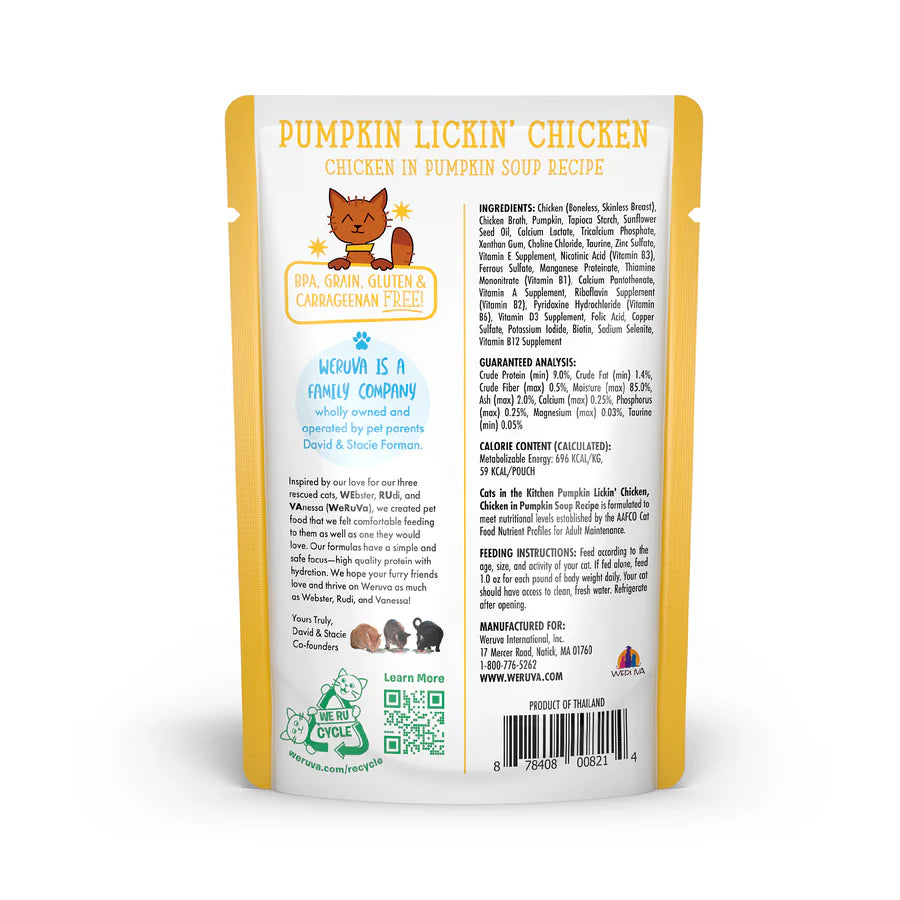 Cats in the Kitchen Pouches Pumpkin Lickin Chicken 3oz Pouch-Four Muddy Paws