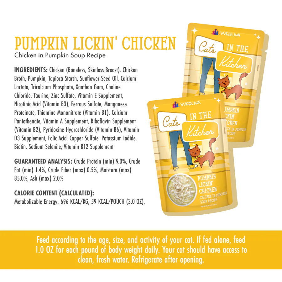 Cats in the Kitchen Pouches Pumpkin Lickin Chicken 3oz Pouch-Four Muddy Paws