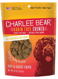Charlee Bear Grain Free Bear Crunch Beef Liver & Cheese Treats 8oz-Four Muddy Paws