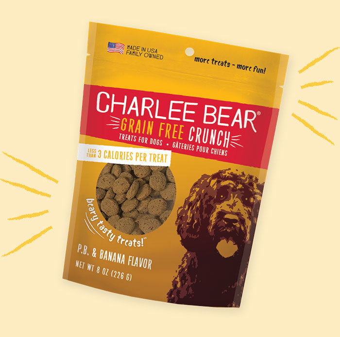 Charlee Bear Grain Free Bear Crunch PB Banana Treats 8oz Four Muddy Paws