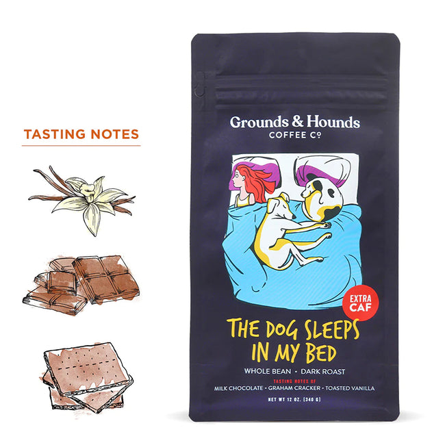 Dog Sleeps in My Bed Ground Coffee 12oz-Four Muddy Paws