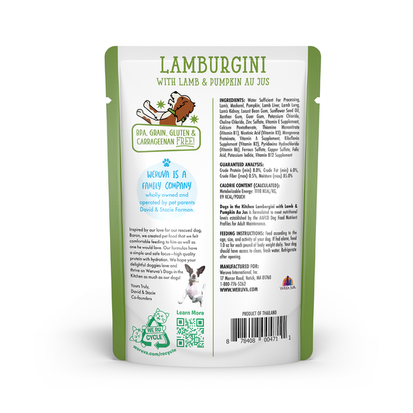 Dogs in the Kitchen Lamburgini 2.8oz Pouch-Four Muddy Paws