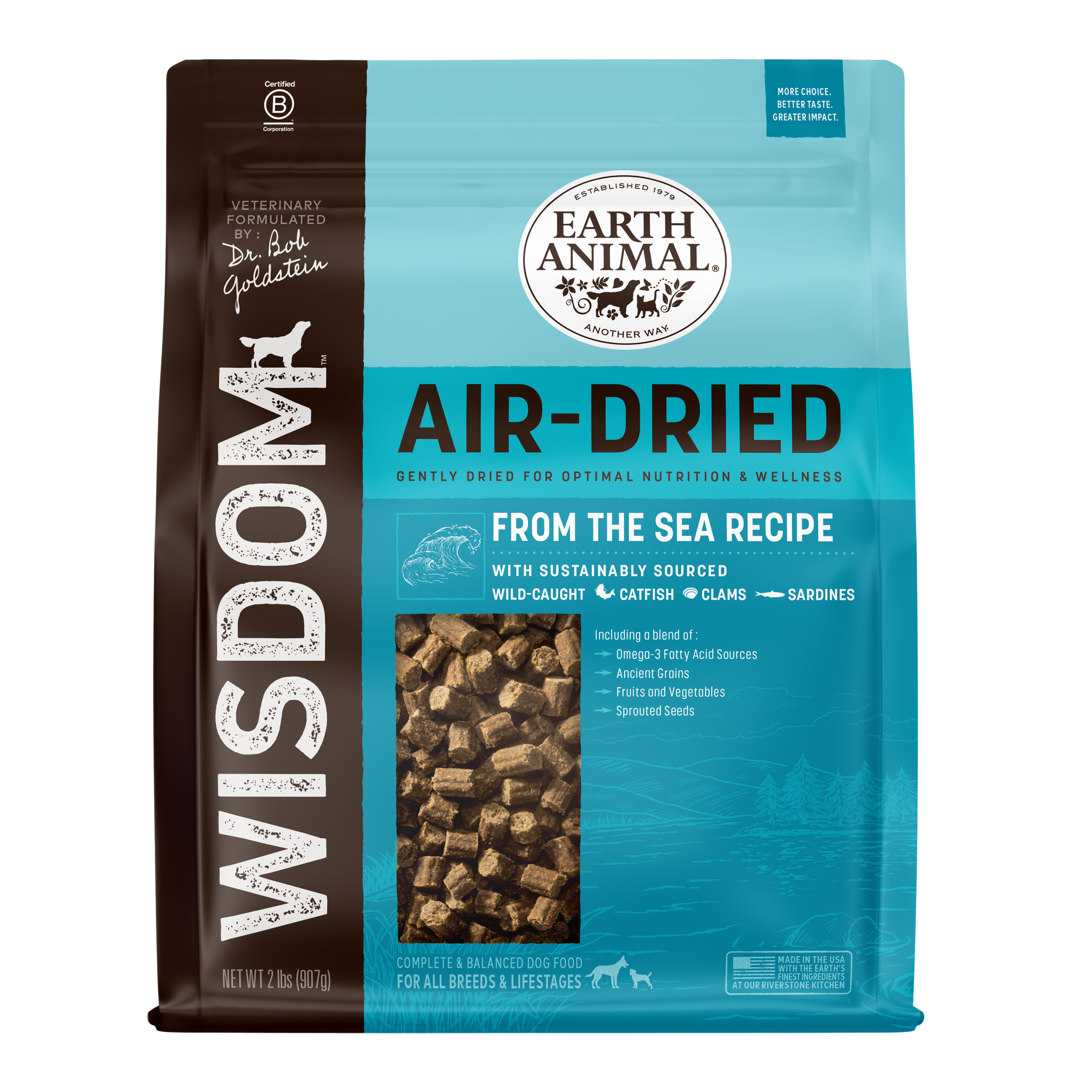 Earth Animal Air Dried Wisdom From the Sea Dog Food 2lbs-Four Muddy Paws