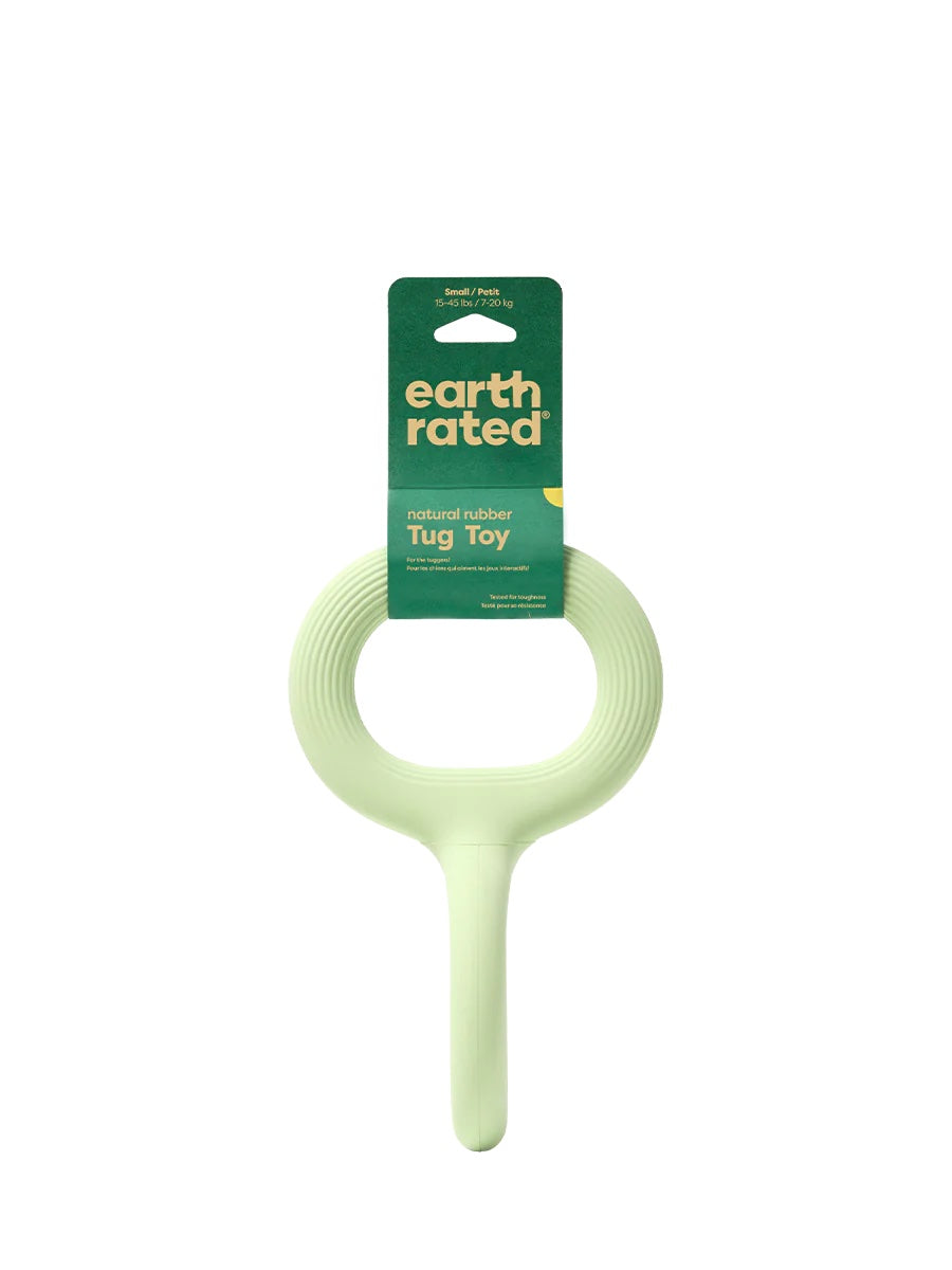 Earth Rated Green Rubber Dog Tug Toy Small-Four Muddy Paws
