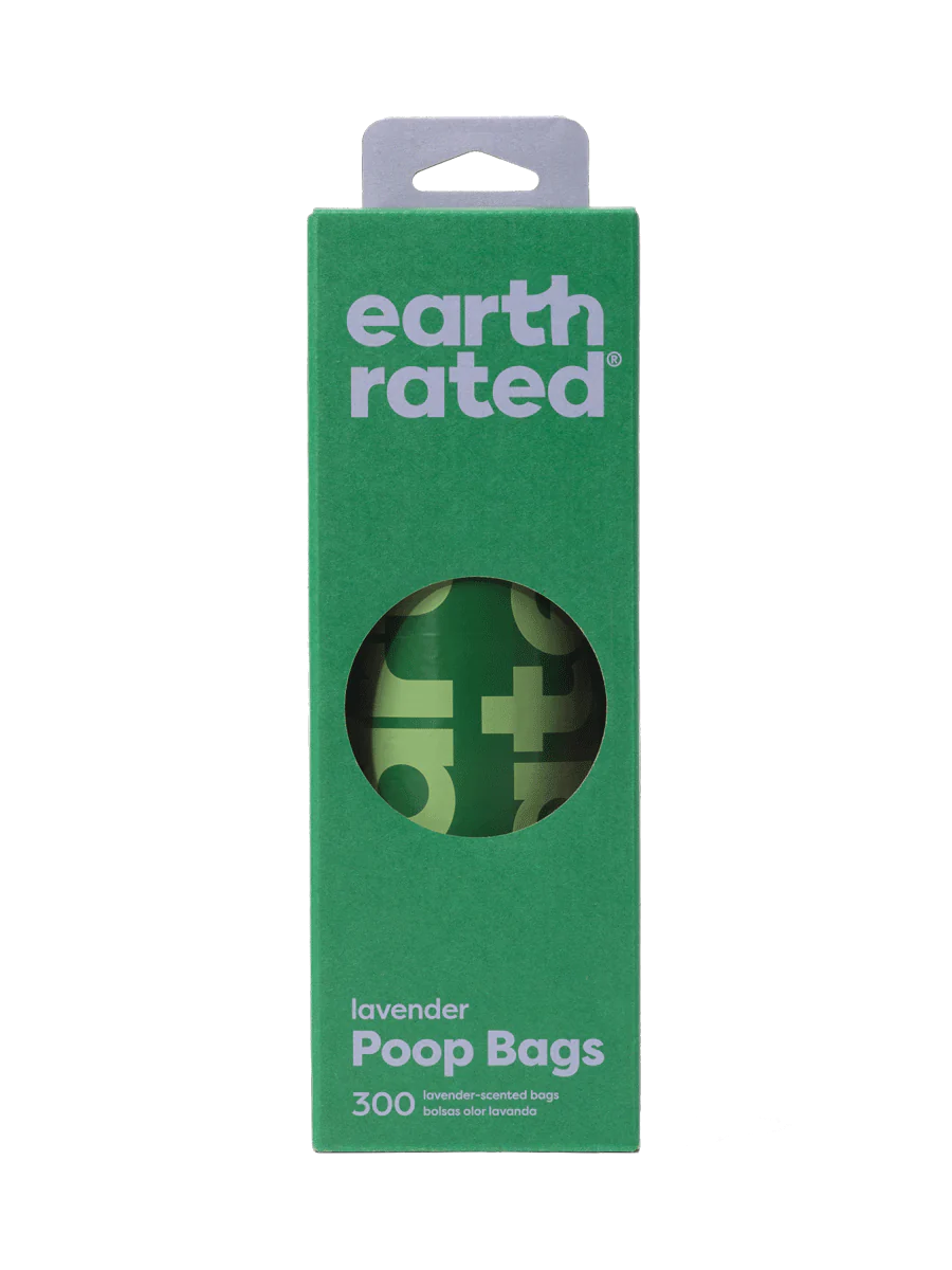 Earth Rated Poop Bags Bulk Pack Lavender Scented 300ct-Four Muddy Paws
