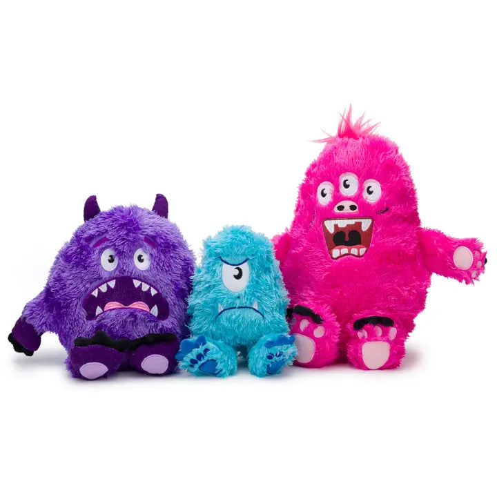 Fabdog Fluffy Monster Purple Dog Toy M-Four Muddy Paws