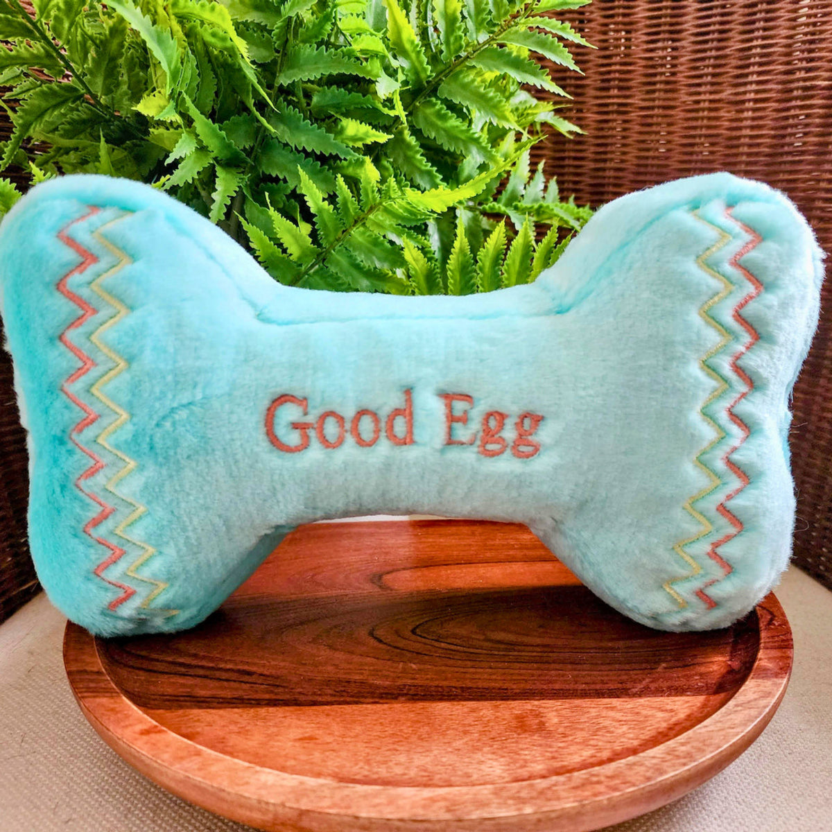 Fluff and Tuff Easter Good Egg Bone Dog Toy-Four Muddy Paws
