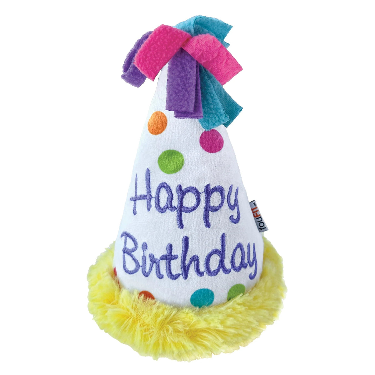 FouFIT Birthday Hat Crinkle Plush Dog Toy unisex-Four Muddy Paws